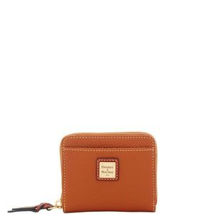 Dooney & Bourke Pebble Grain Small Zip Around - Caramel